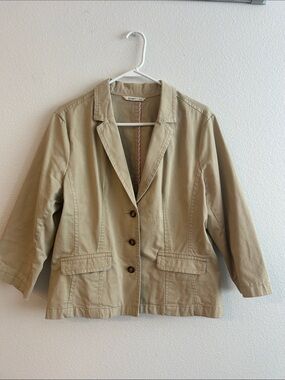 Ann Taylor Tan Cotton Blazer Jacket